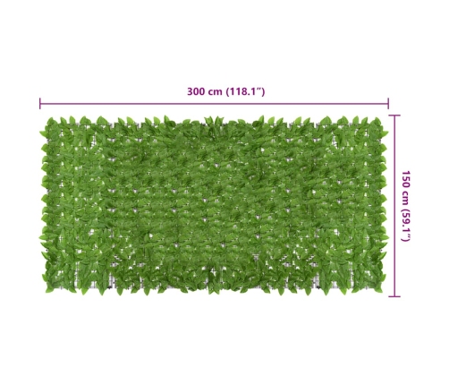 Toldo para balcón con hojas verde 300x150 cm