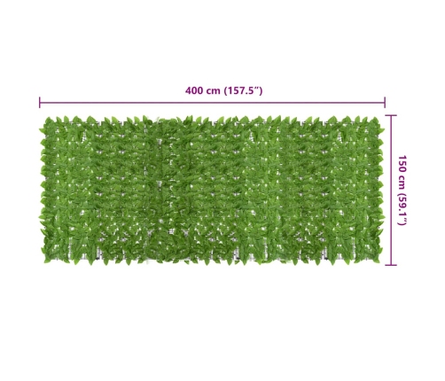 Toldo para balcón con hojas verde 400x150 cm