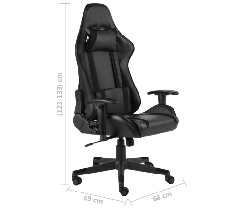 Silla gaming giratoria PVC negro