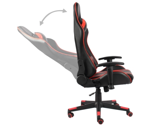 Silla gaming giratoria PVC rojo