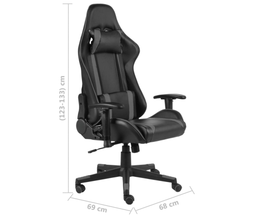 Silla gaming giratoria PVC gris