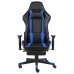 Silla gaming giratoria con reposapiés PVC azul