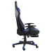 Silla gaming giratoria con reposapiés PVC azul