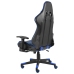 Silla gaming giratoria con reposapiés PVC azul