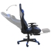 Silla gaming giratoria con reposapiés PVC azul