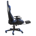 Silla gaming giratoria con reposapiés PVC azul