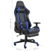 Silla gaming giratoria con reposapiés PVC azul