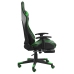 Silla gaming giratoria con reposapiés PVC verde