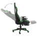 Silla gaming giratoria con reposapiés PVC verde