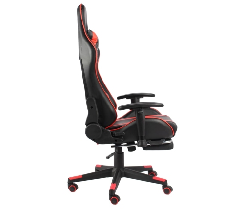 Silla gaming giratoria con reposapiés PVC rojo