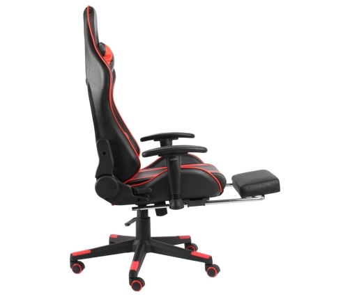 Silla gaming giratoria con reposapiés PVC rojo