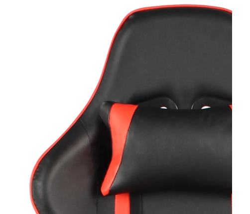 Silla gaming giratoria con reposapiés PVC rojo