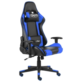 Silla gaming giratoria PVC azul