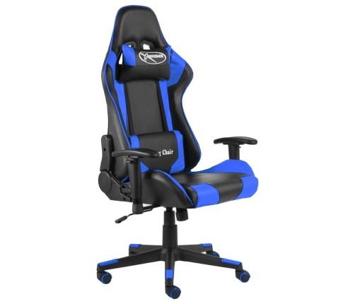 Silla gaming giratoria PVC azul