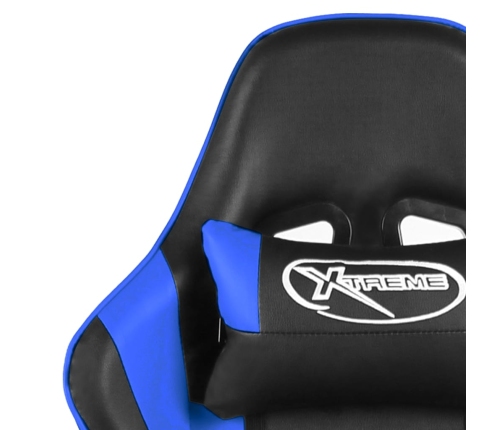 Silla gaming giratoria PVC azul