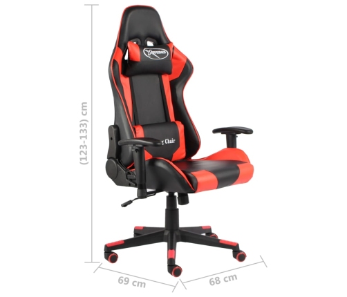 Silla gaming giratoria PVC rojo