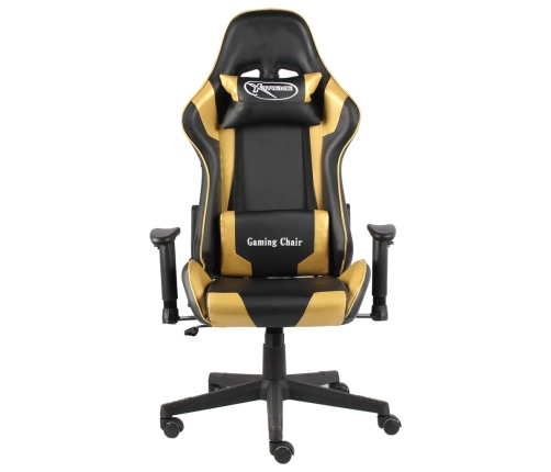 Silla gaming giratoria PVC dorado