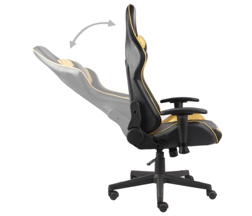 Silla gaming giratoria PVC dorado