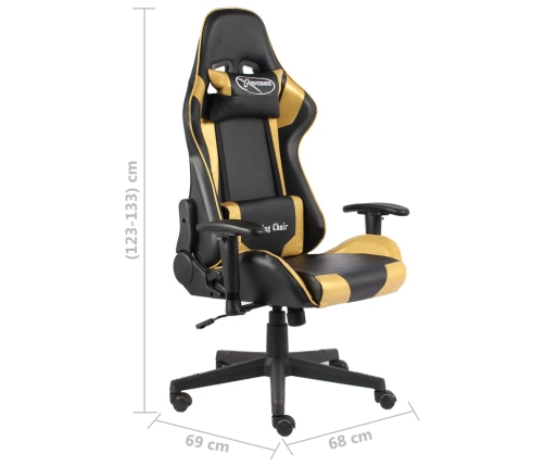 Silla gaming giratoria PVC dorado