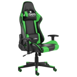 Silla gaming giratoria PVC verde