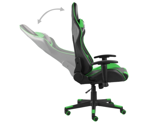 Silla gaming giratoria PVC verde