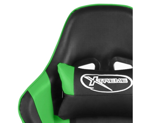 Silla gaming giratoria PVC verde