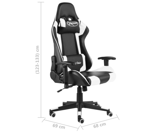 Silla gaming giratoria PVC blanco