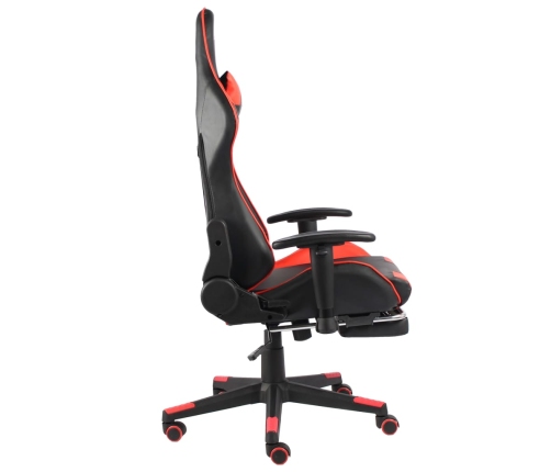 Silla gaming giratoria con reposapiés PVC rojo