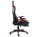 Silla gaming giratoria con reposapiés PVC rojo