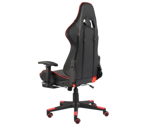 Silla gaming giratoria con reposapiés PVC rojo