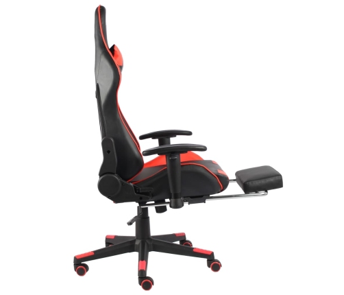 Silla gaming giratoria con reposapiés PVC rojo