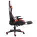 Silla gaming giratoria con reposapiés PVC rojo