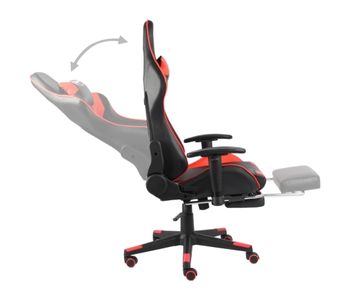 Silla gaming giratoria con reposapiés PVC rojo