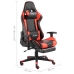 Silla gaming giratoria con reposapiés PVC rojo