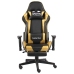 Silla gaming giratoria con reposapiés PVC dorado