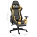 Silla gaming giratoria con reposapiés PVC dorado