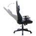 Silla de gaming de cuero sintético negro y azul