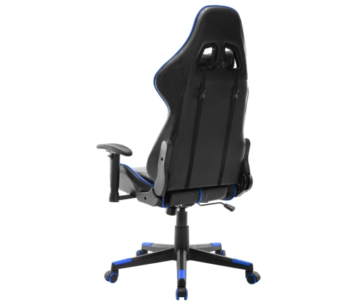 Silla de gaming de cuero sintético negro y azul