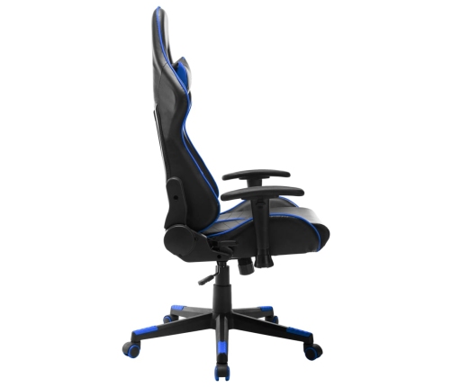 Silla de gaming de cuero sintético negro y azul