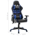 Silla de gaming de cuero sintético negro y azul