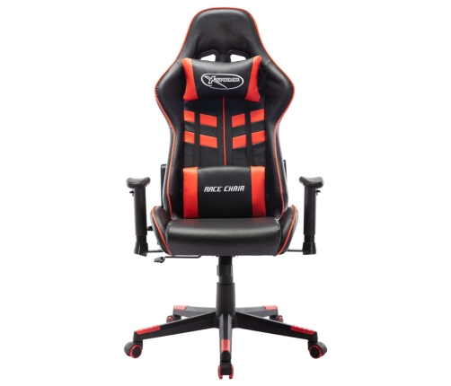 Silla de gaming de cuero sintético negro y rojo