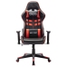 Silla de gaming de cuero sintético negro y rojo