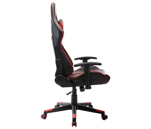 Silla de gaming de cuero sintético negro y rojo