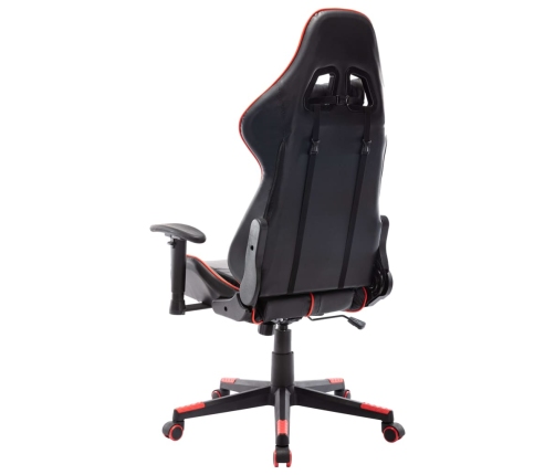 Silla de gaming de cuero sintético negro y rojo