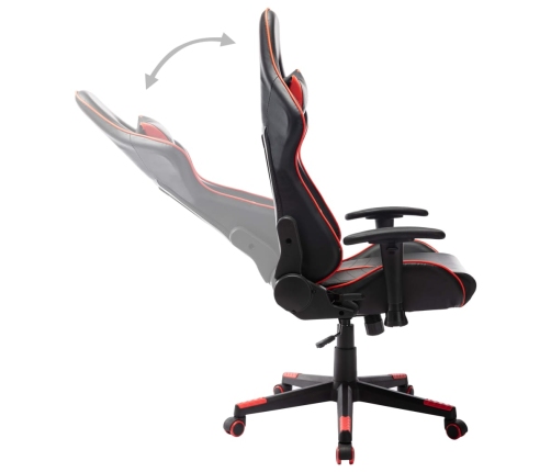 Silla de gaming de cuero sintético negro y rojo