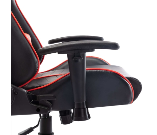 Silla de gaming de cuero sintético negro y rojo