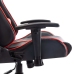 Silla de gaming de cuero sintético negro y rojo