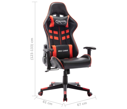 Silla de gaming de cuero sintético negro y rojo