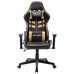 Silla de gaming de cuero sintético negro y dorado