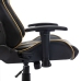 Silla de gaming de cuero sintético negro y dorado